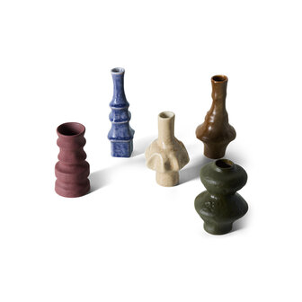 HKLIVING 70s Ceramics Small Vases Palette Set Of 5
