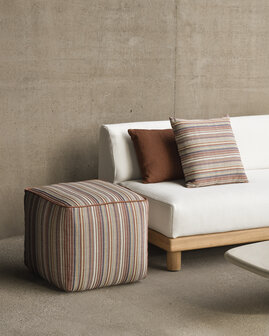 Ethnicraft Outdoor Zahara Poef Terra Stripe