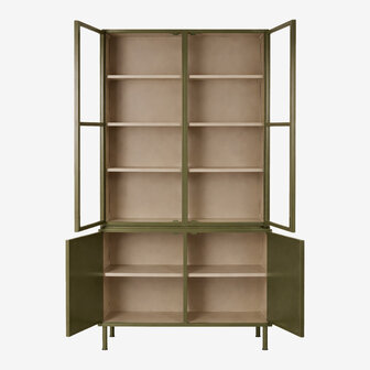 New Routz vitrinekast Langley Olive Green/Sand