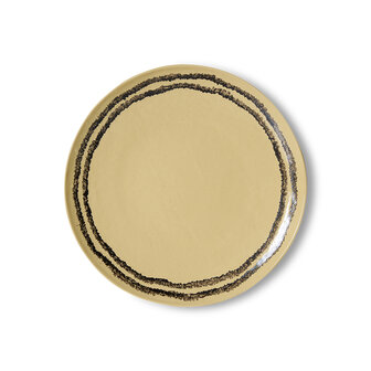 HKLIVING 70's ceramics Dinner Plates Vanilla, Set Of 2