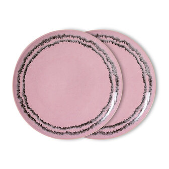 HKLIVING 70's ceramics Dinner Plates Bubble, Set Of 2