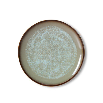 HKLIVING 70's ceramics Dinner Plates Contrast, Set Of 2