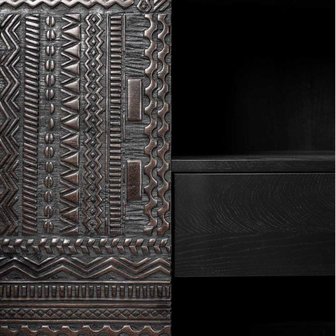 Ethnicraft Ancestors Tabwa tv cupboard 1 flip down door 2 drawers