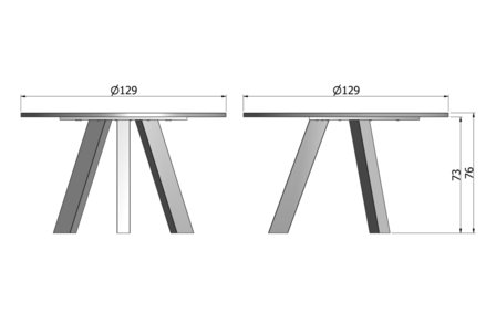 WOOOD eettafel Rhonda blacknight &Oslash;129cm blacknight [fsc]