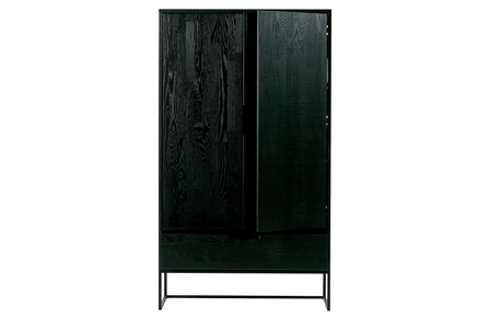 WOOOD Premium Silas 2-deurs kast black night geborsteld