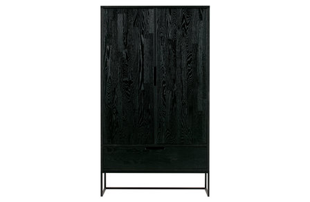 WOOOD Premium Silas 2-deurs kast black night geborsteld