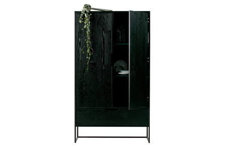 WOOOD Premium Silas 2-deurs kast black night geborsteld