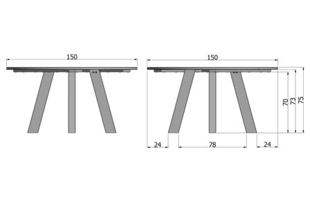 Woood Rhonda XL eetkamertafel &oslash;150cm eiken blacknight [fsc]