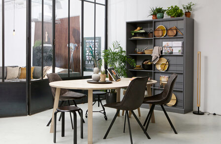 Woood exclusive Lange jan uitschuifbare eettafel rond eiken sydney