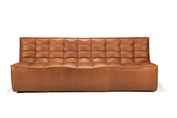 Ethnicraft N701 sofa - 3 seater leather old saddle