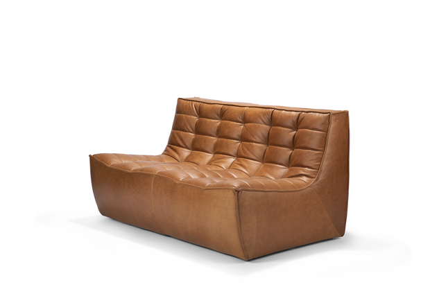 Ethnicraft N701 sofa - 2 seater leather old saddle