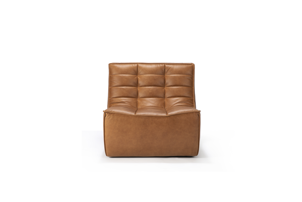 Ethnicraft N701 sofa - 1 seater leather old saddle