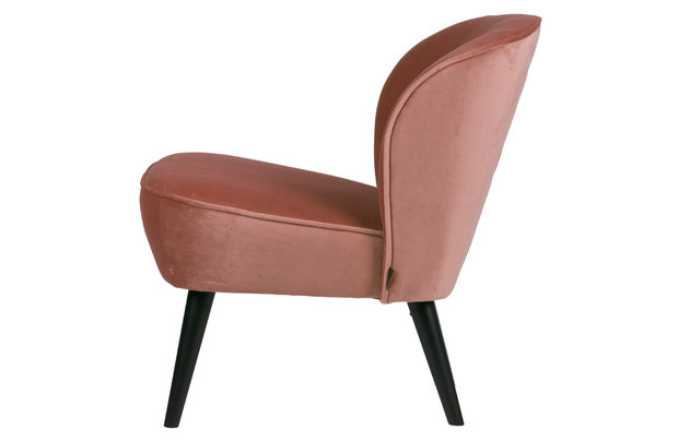 Woood Sara fauteuil fluweel oud roze