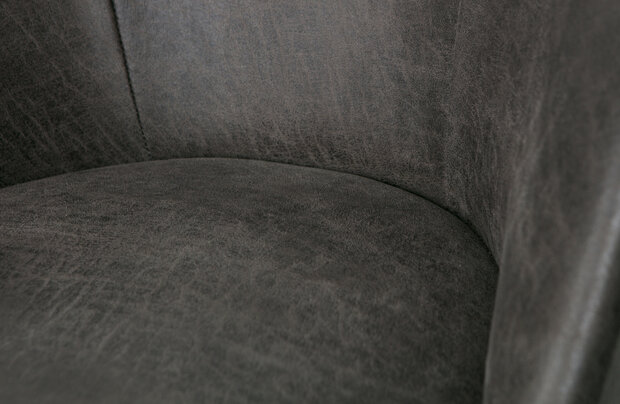WOOOD Premium Vogue fauteuil leer zwart