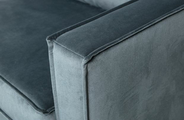 WOOOD Premium Rodeo hoekbank links velvet Groenblauw
