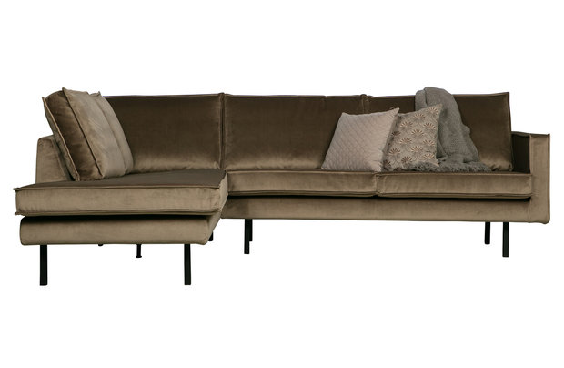 WOOOD Premium Rodeo hoekbank links velvet taupe