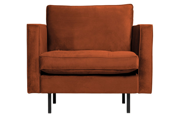 WOOOD Premium Rodeo classic fauteuil velvet roest