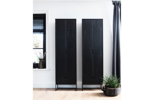 WOOOD Premium Silas hoge kast eiken blacknight 