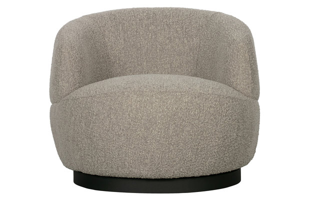 WOOOD Premium Woolly draaifauteuil bouclé naturel gemeleerd