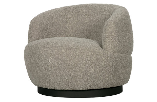 WOOOD Premium Woolly draaifauteuil bouclé naturel gemeleerd