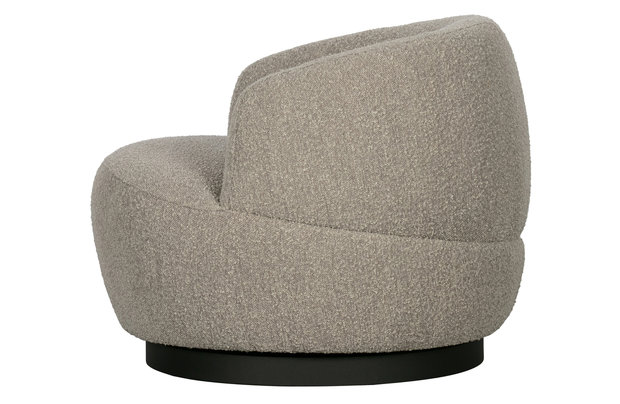 Woolly draaifauteuil bouclé naturel gemeleerd