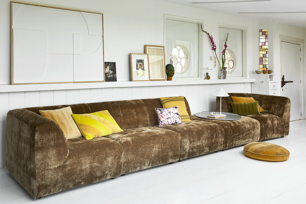 HKliving vint couch: element left, corduroy velvet, aged gold