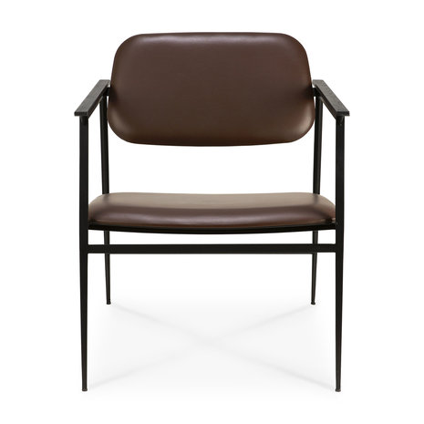 Ethnicraft DC lounge chair - chocolate leather