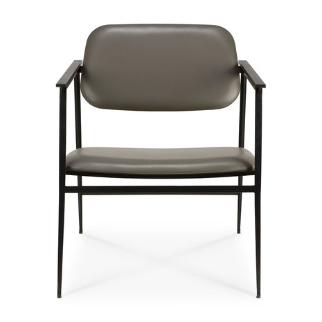 Ethnicraft DC lounge chair - olive green leather