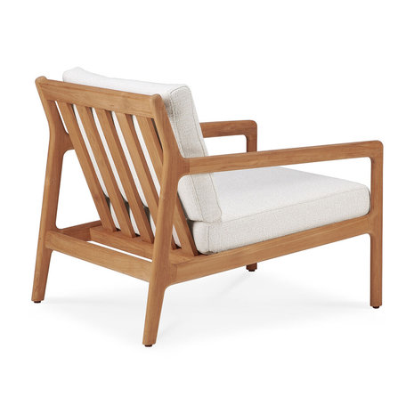 ethnicraft outdoor teak jack loungechair offwhite