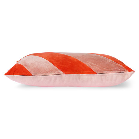 HKliving striped velvet cushion red/pink (40x60)