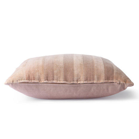 HKliving striped velvet cushion beige/liver (45x45)