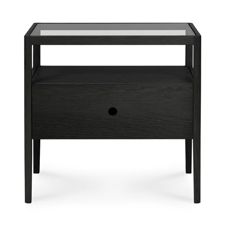 Ethnicraft oak Spindle black bedside table