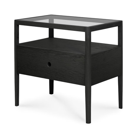 Ethnicraft oak Spindle black bedside table