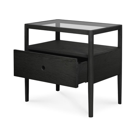 Ethnicraft oak Spindle black bedside table