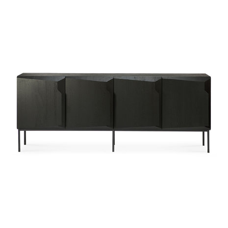 Ethnicraft Stairs sideboard oak 4 doors black