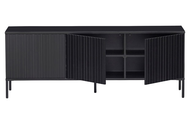 WOOOD Gravure tv meubel 150cm grenen zwart