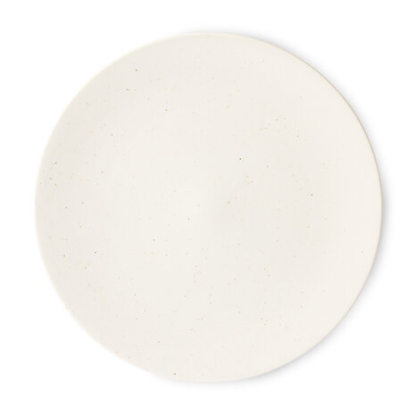 HKliving Kyoto ceramics: japanese large dinner plate white speckled