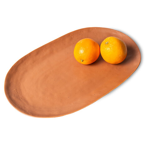 HKLIVING Bold & basic ceramics: serving tray brown