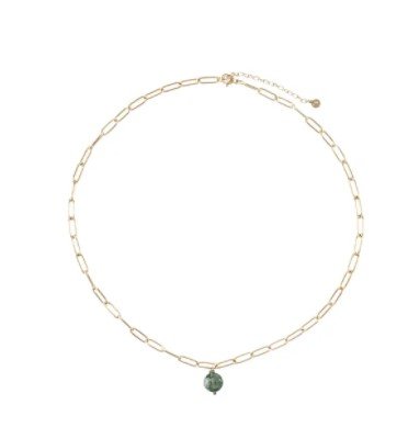 Zusss schakelketting met groene agaat hangertje 