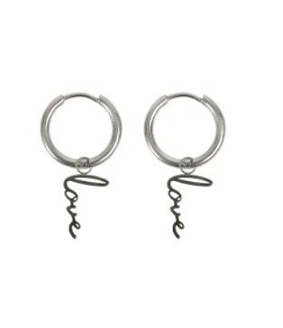 Zusss oorbellen love zilver