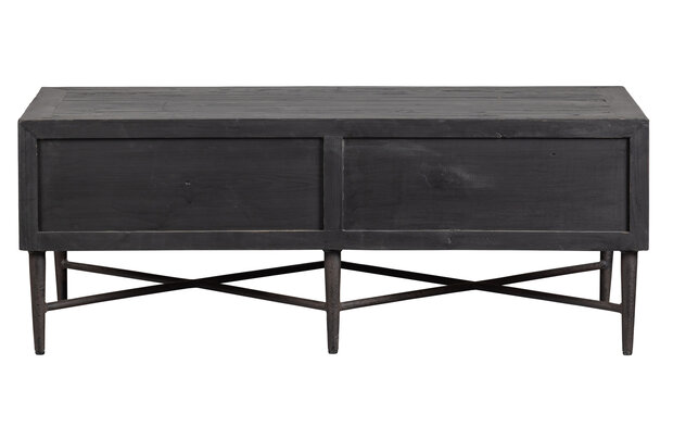 WOOOD Essentials Bequest salontafel met 2 lades hout zwart (model winkel)