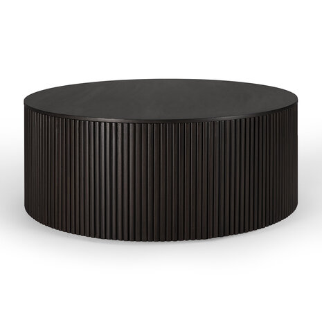 De ronde Roller Max koffietafel, ontworpen door Jacques Deneef, is een slim multifunctioneel item dat een koffietafel combineer