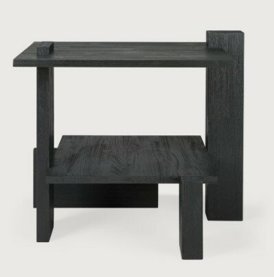 Ethnicraft Teak Abstract black side table