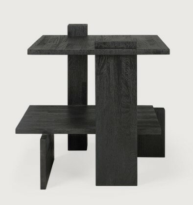 Ethnicraft Teak Abstract black side table