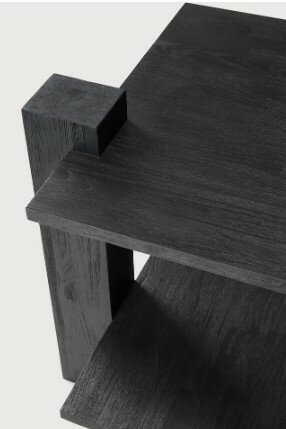 Ethnicraft Teak Abstract black side table