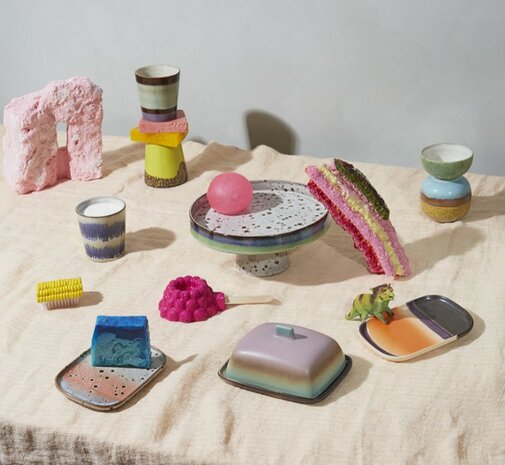 HKLIVING 70s ceramics: XS bowls, castor (set of 4)