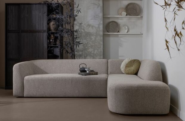 WOOOD Premium Sloping Hoekbank Rechts Naturel Melange