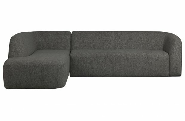 WOOOD Premium Sloping Hoekbank Links Grijs/Zwart Melange
