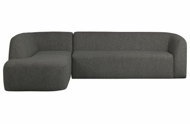 BePureHome Sloping Hoekbank Links Grijs/Zwart Melange