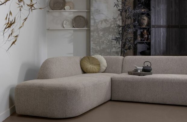 WOOOD Premium Sloping Hoekbank Links Naturel Melange